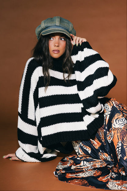 LOML Chunky Boxy Knit in Black + White