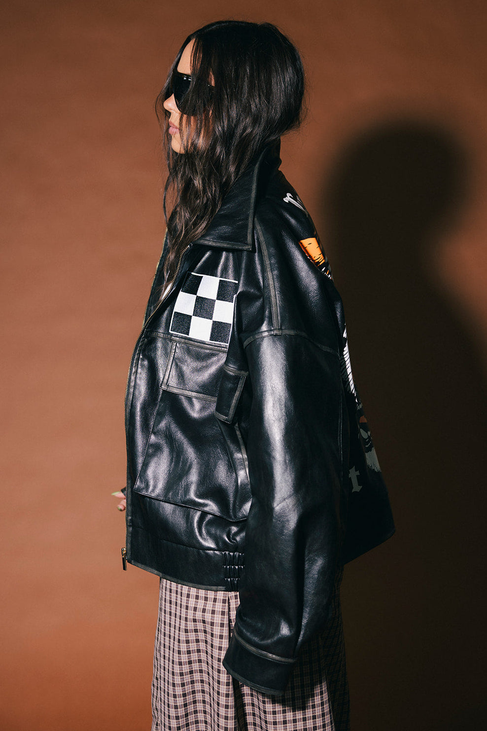 Lalaland Art Department Vegan Leather Bomber Jacket