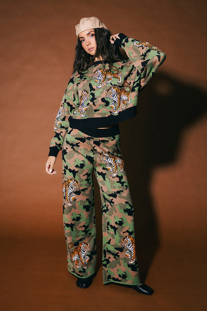 Do You Even See Me Camo Knit Matching Set