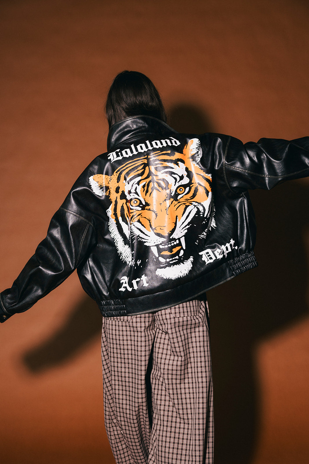 Lalaland Art Department Vegan Leather Bomber Jacket