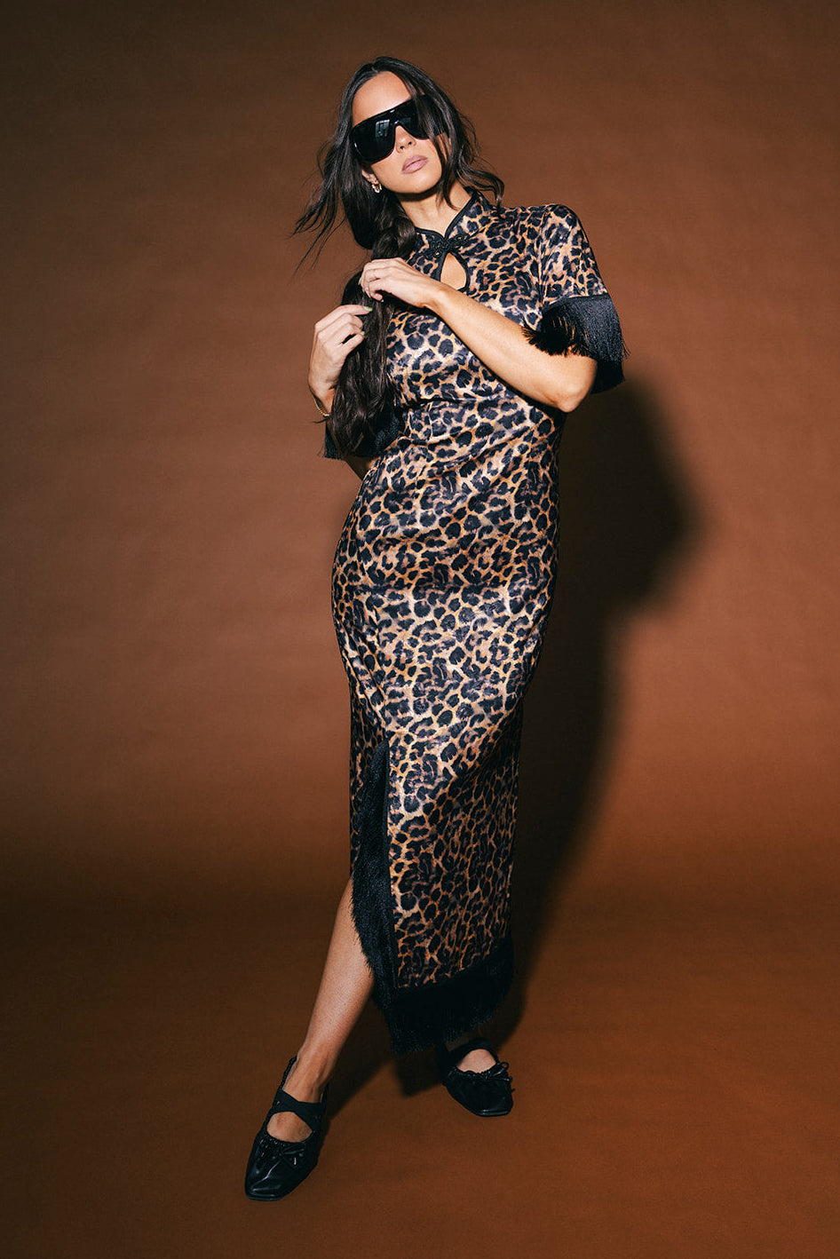 The Universe is Inside of You Fringe Dress in Leopard
