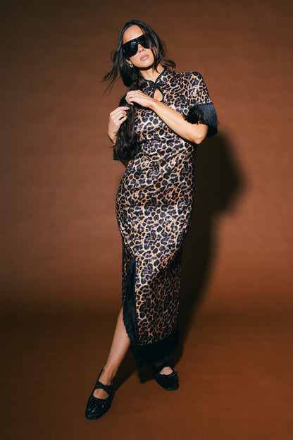 The Universe is Inside of You Fringe Dress in Leopard