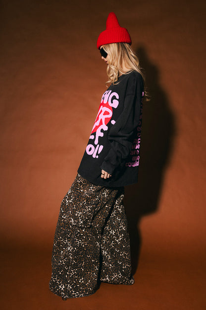 Being Yourself Is Cool Oversized Thermal in Vintage Black