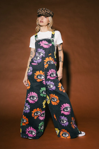 Whimsy Wonderland Wide Leg Workwear Overalls
