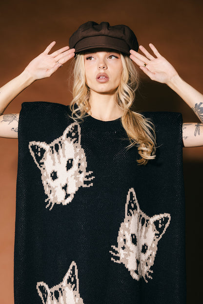 Big Reputation Oversized Knit Maxi Dress in Pussy (Cat) Power