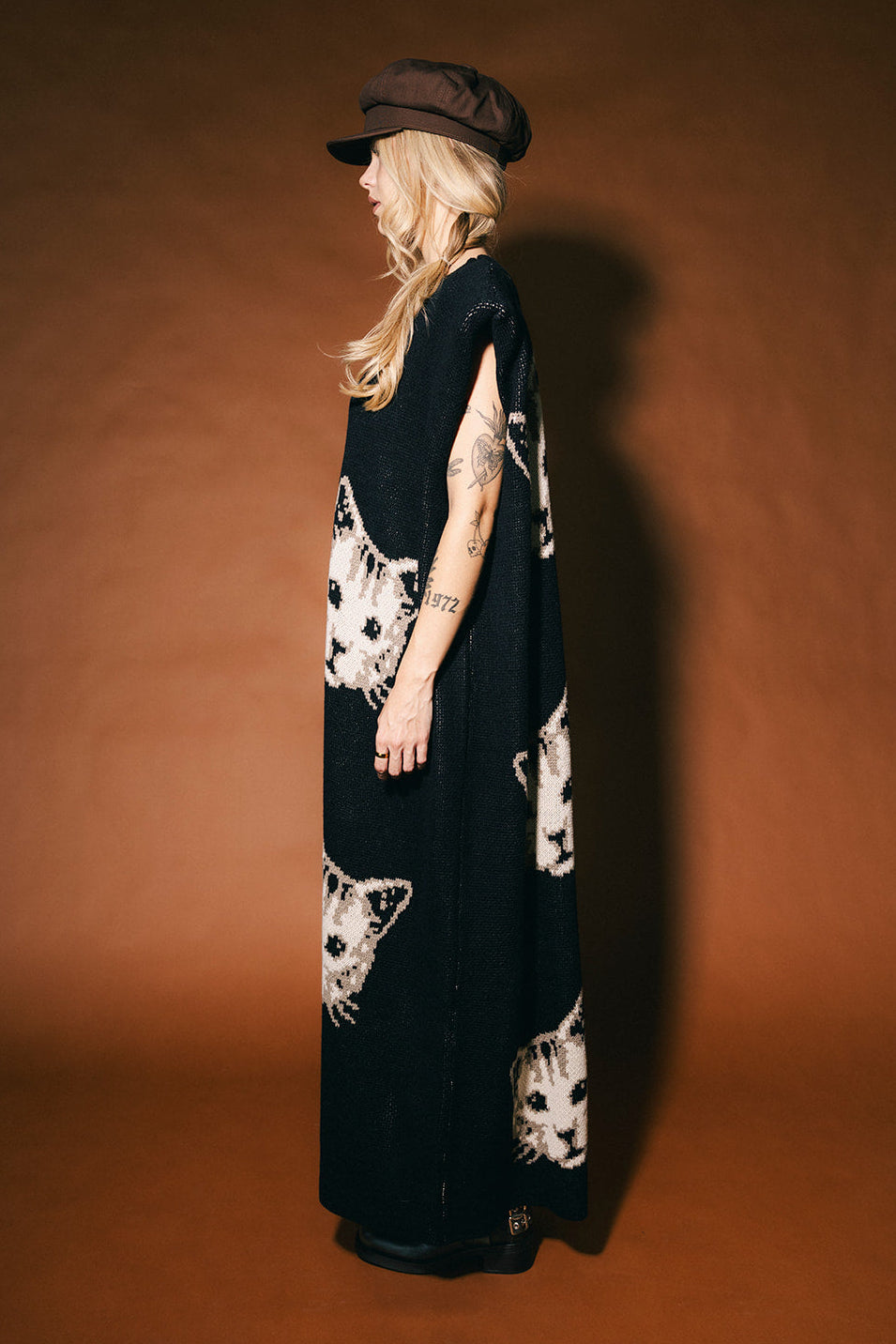 Big Reputation Oversized Knit Maxi Dress in Pussy (Cat) Power