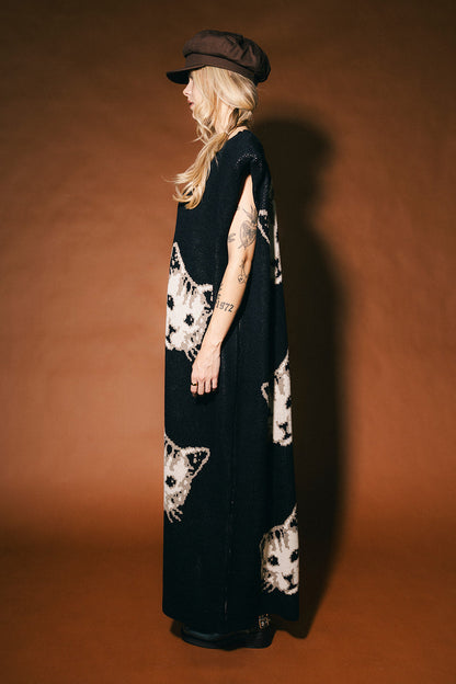Big Reputation Oversized Knit Maxi Dress in Pussy (Cat) Power