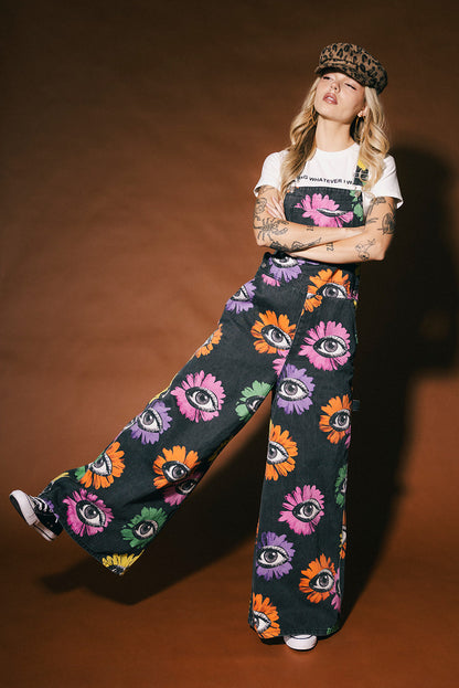 Whimsy Wonderland Wide Leg Workwear Overalls
