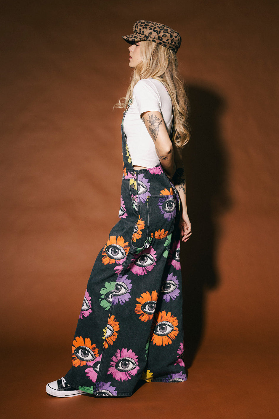 Whimsy Wonderland Wide Leg Workwear Overalls