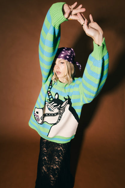 Why Not Bubble Sleeve Unicorn Sweater
