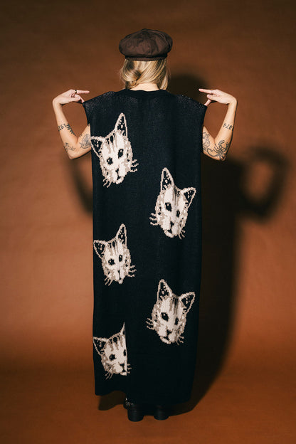 Big Reputation Oversized Knit Maxi Dress in Pussy (Cat) Power