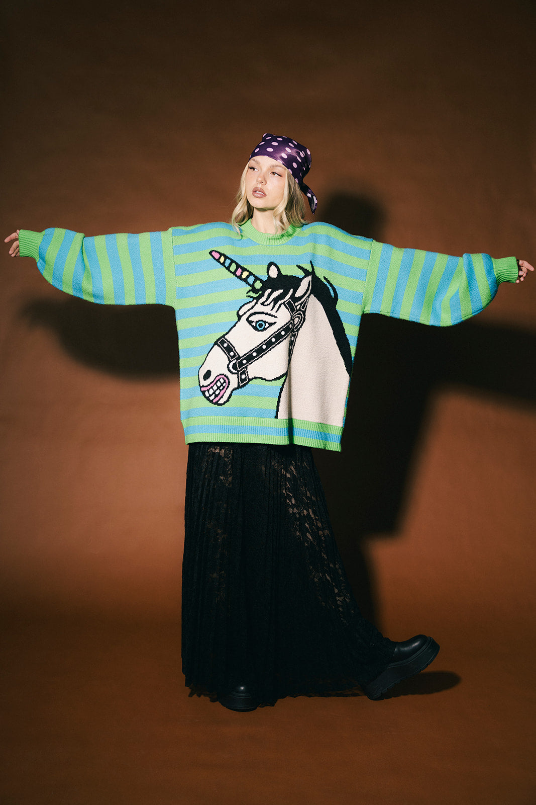 Why Not Bubble Sleeve Unicorn Sweater