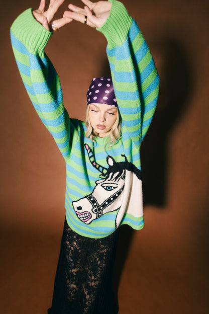 Why Not Bubble Sleeve Unicorn Sweater