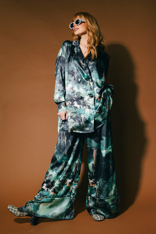 Mystic Mustang Jacquard Satin Set