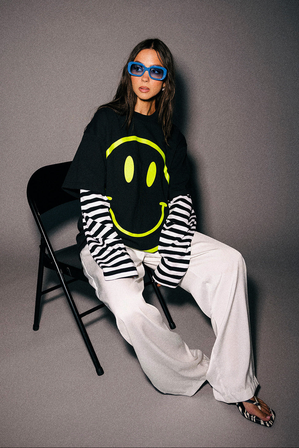 The World Needs Your Magic Layered Tee in Neon + Stripes