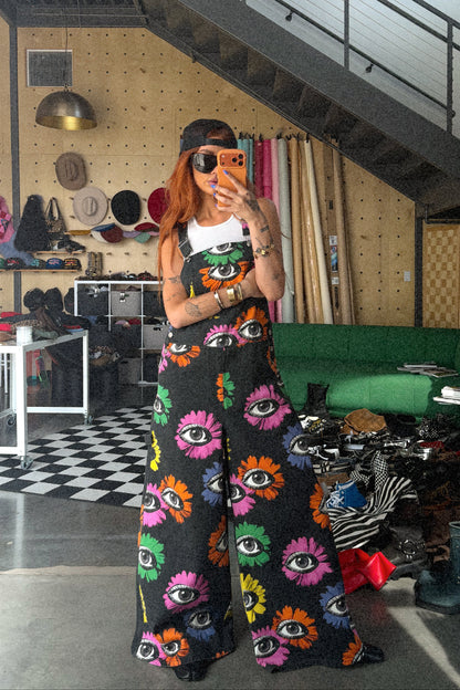 Whimsy Wonderland Wide Leg Workwear Overalls