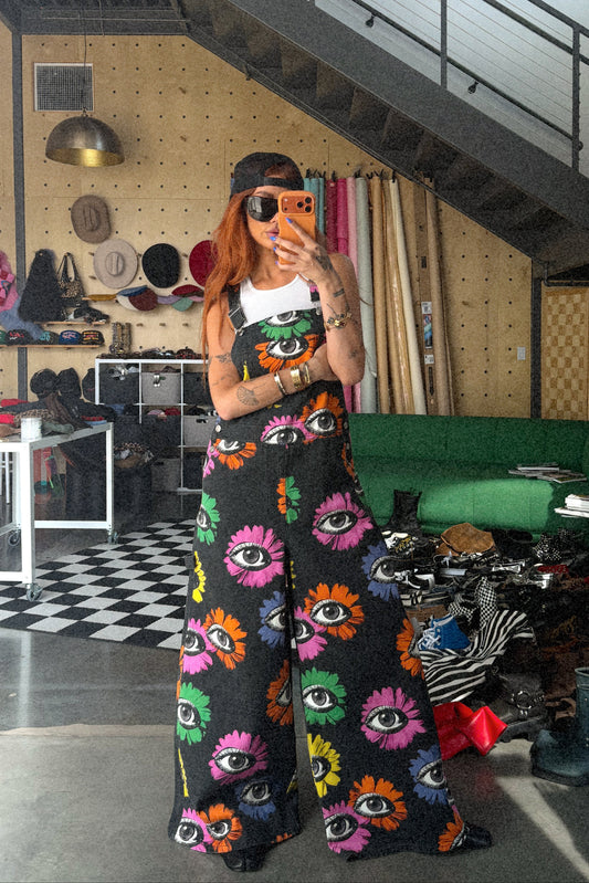 Whimsy Wonderland Wide Leg Workwear Overalls