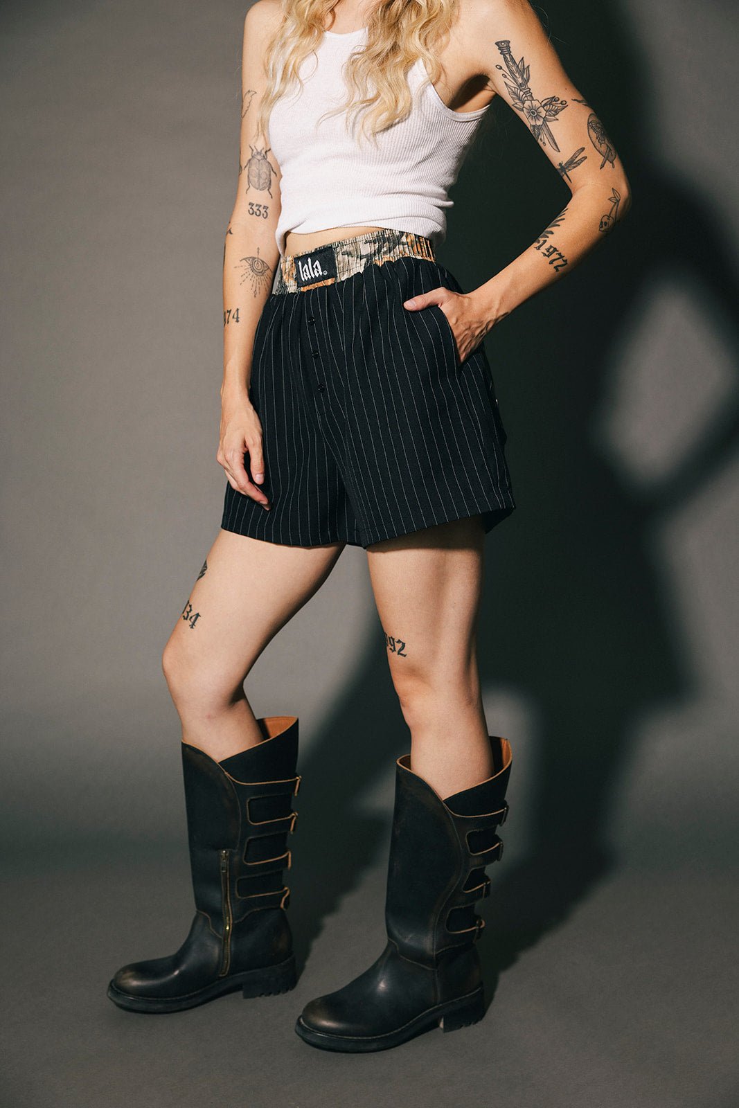 A Little Bit of This & That Pinstripe Boxer Shorts - Dressed in Lala