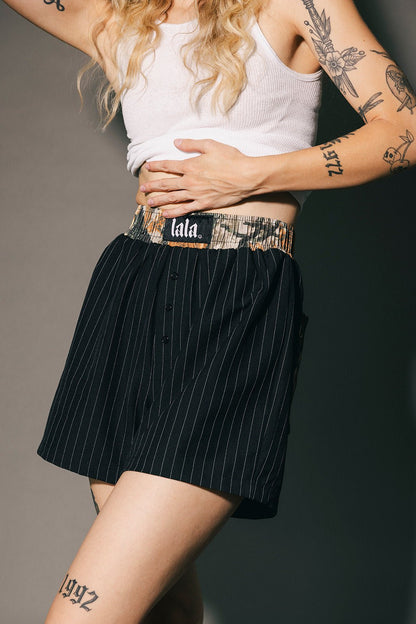 A Little Bit of This & That Pinstripe Boxer Shorts - Dressed in Lala