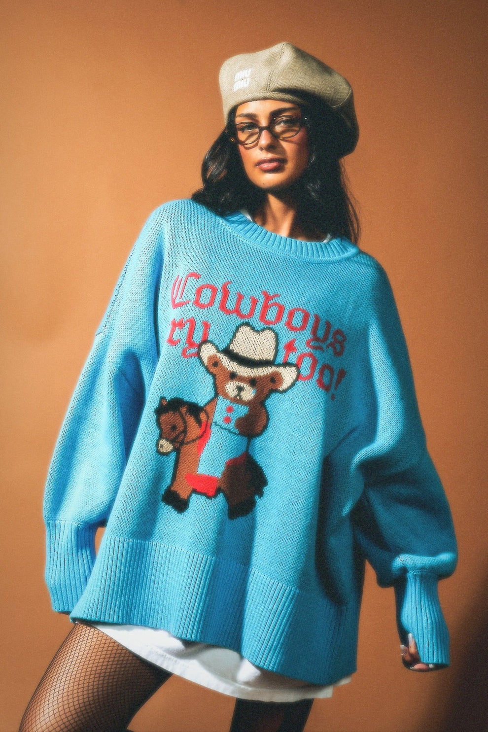 Toobydoo Deer Fitted Cotton Cashmere Sweater 305032-01