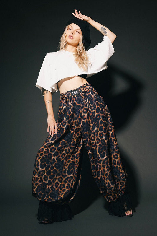 All For Fun Seersucker Bloomer Pants in Leopard - Dressed in Lala