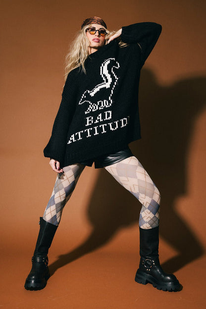 Bad Attitude Skunk Slouchy Knit - Dressed in Lala