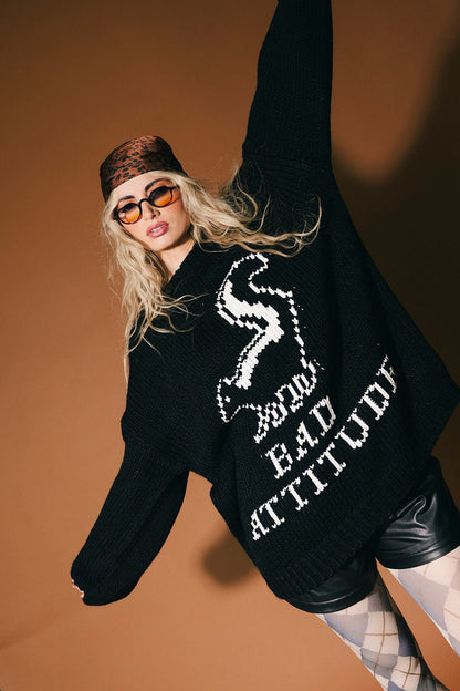 Bad Attitude Skunk Slouchy Knit - Dressed in Lala