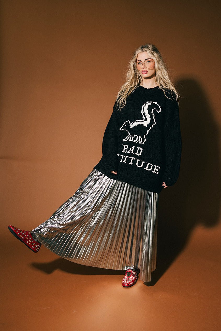 Bad Attitude Skunk Slouchy Knit - Dressed in Lala