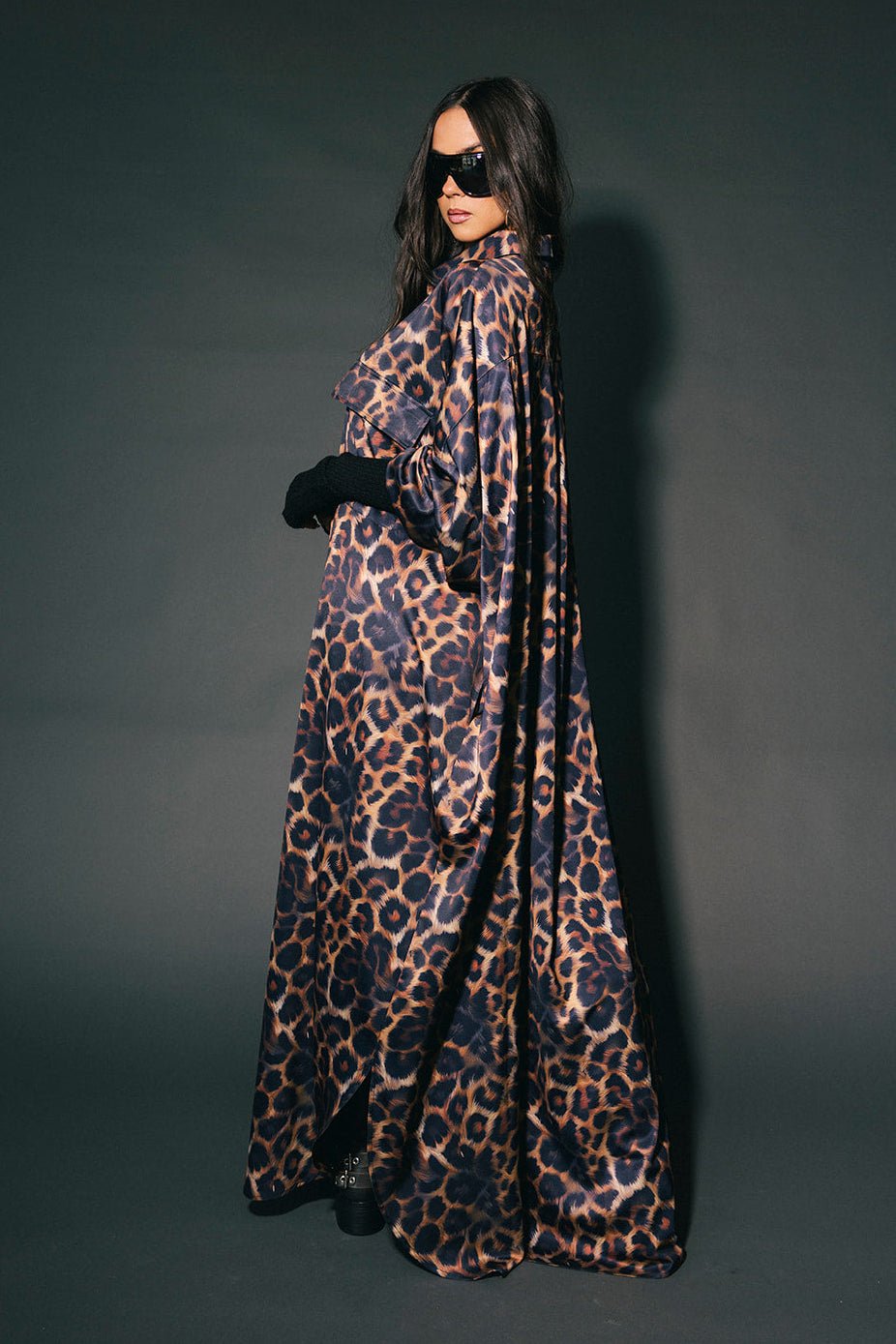 Bad Cat Leopard Satin Duster Dress - Dressed in Lala