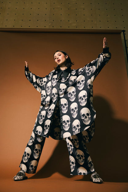 Bad to the Bone Posh Satin Playsuit - Dressed in Lala