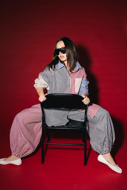 Balloon Leg Boxer Pants in Stripe Me Crazy - Dressed in Lala