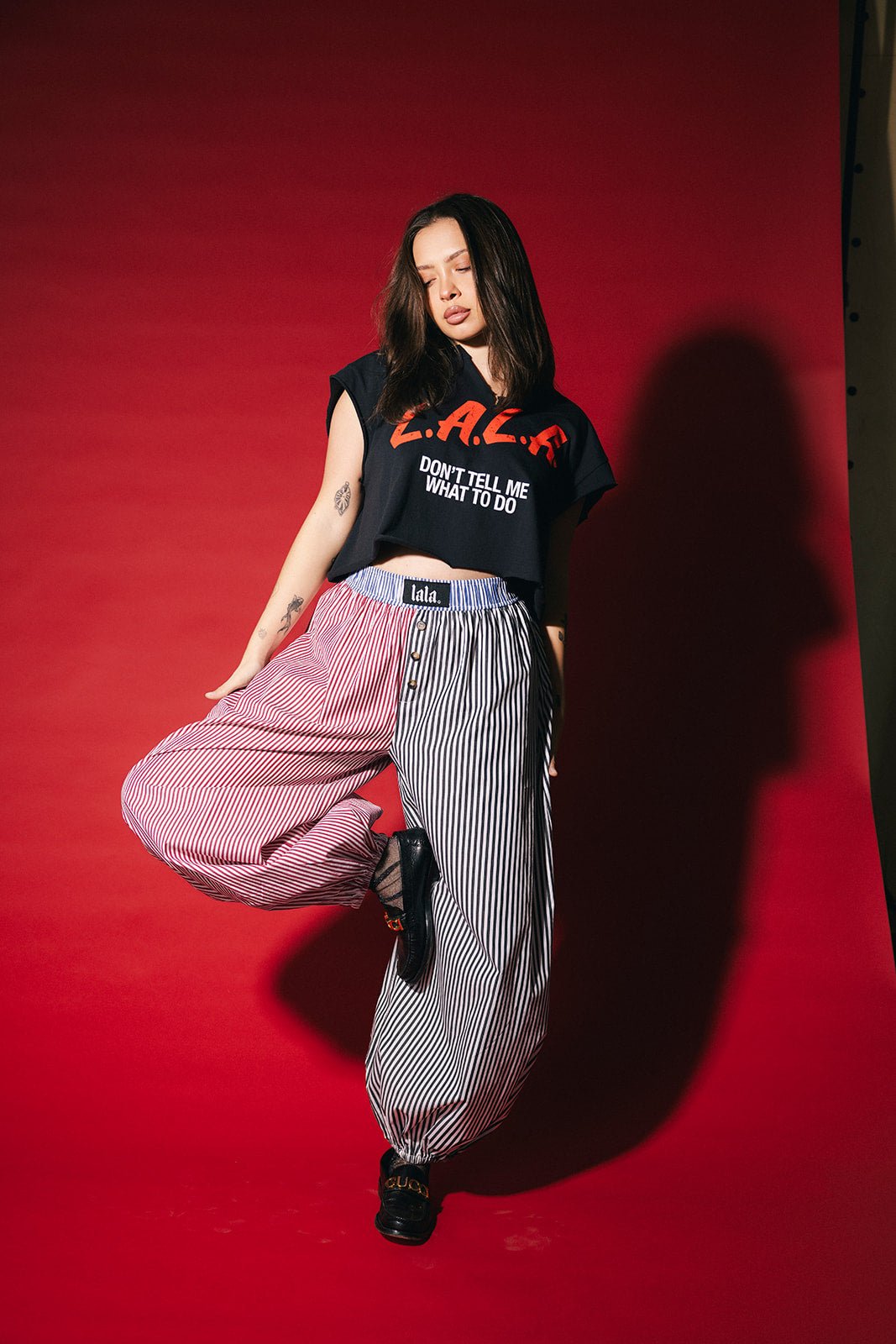 Balloon Leg Boxer Pants in Stripe Me Crazy - Dressed in Lala
