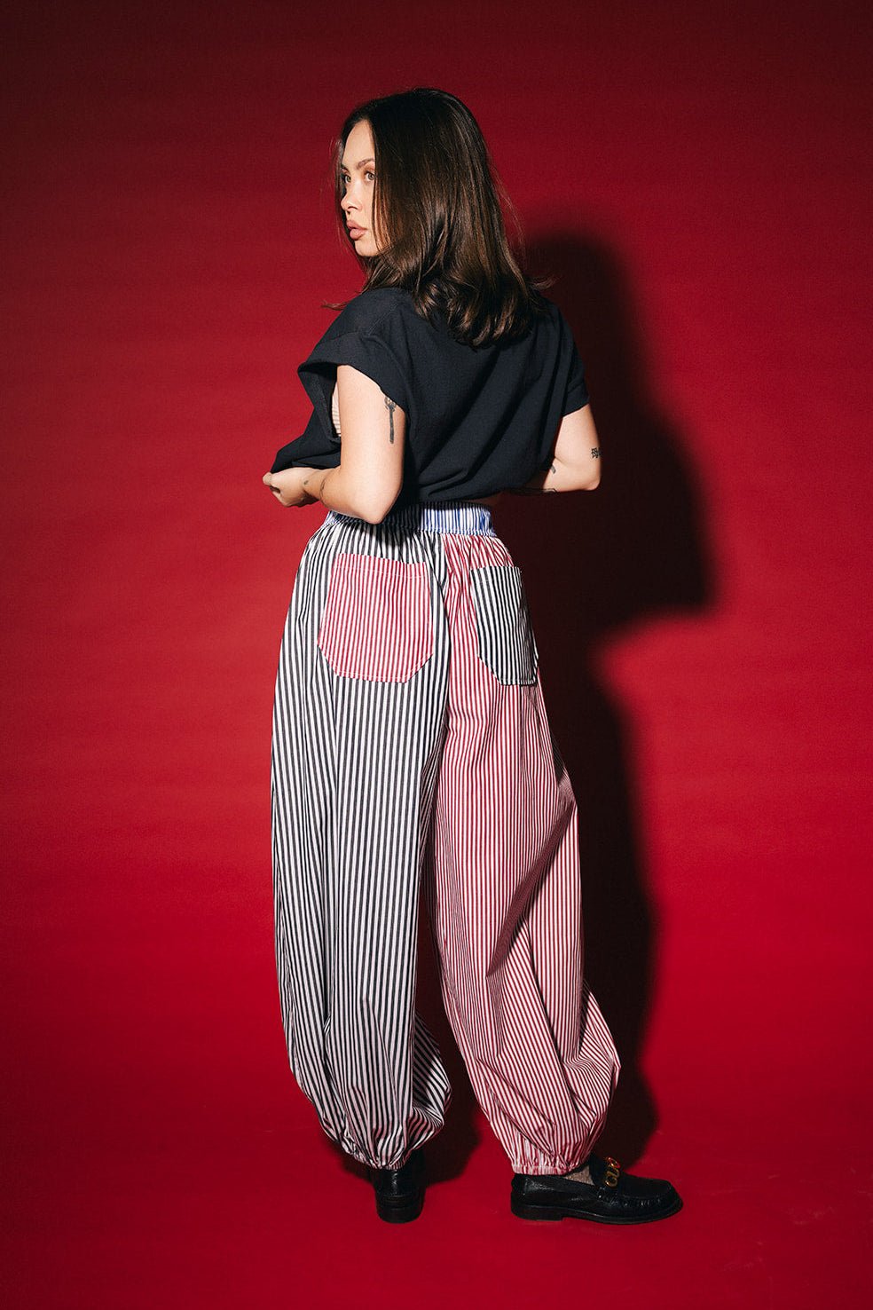 Balloon Leg Boxer Pants in Stripe Me Crazy - Dressed in Lala