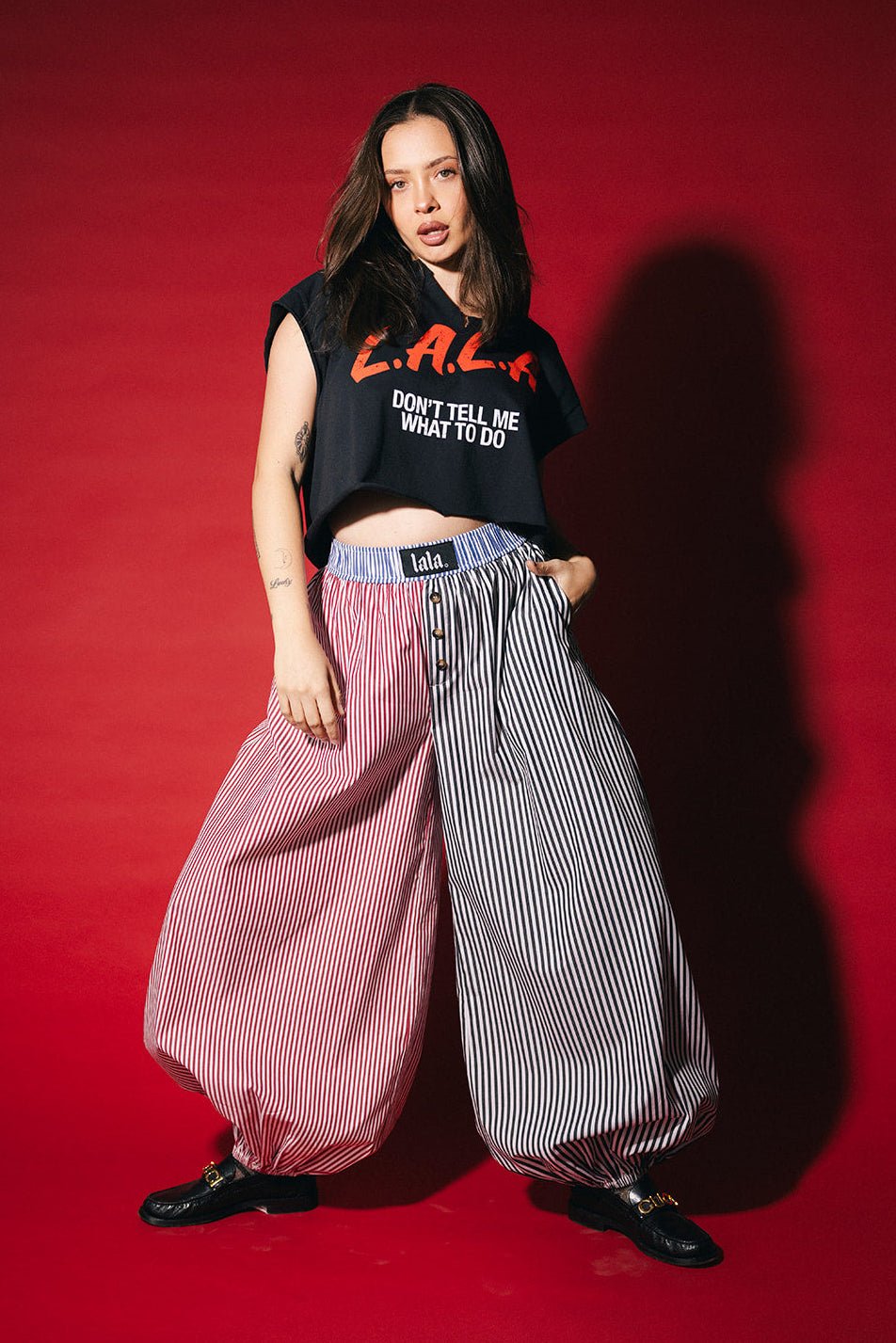 Balloon Leg Boxer Pants in Stripe Me Crazy - Dressed in Lala