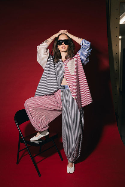 Balloon Leg Boxer Pants in Stripe Me Crazy - Dressed in Lala