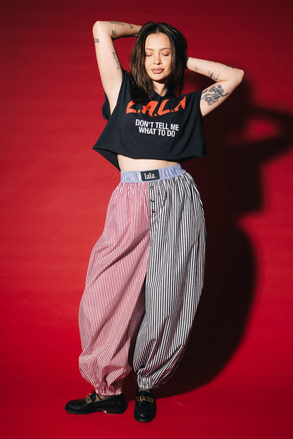 Balloon Leg Boxer Pants in Stripe Me Crazy - Dressed in Lala