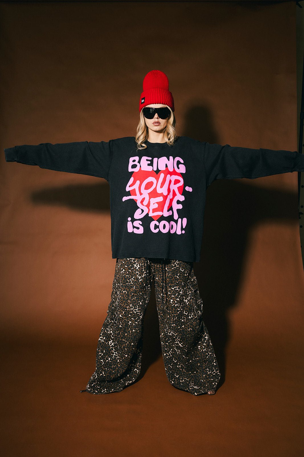 Being Yourself Is Cool Oversized Thermal in Vintage Black - Dressed in Lala