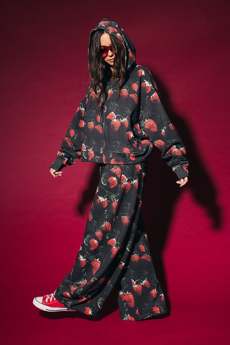 Berry Bad Barrel Leg Sweatpants - Dressed in Lala