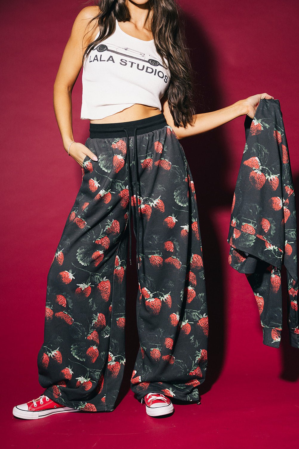 Berry Bad Barrel Leg Sweatpants - Dressed in Lala