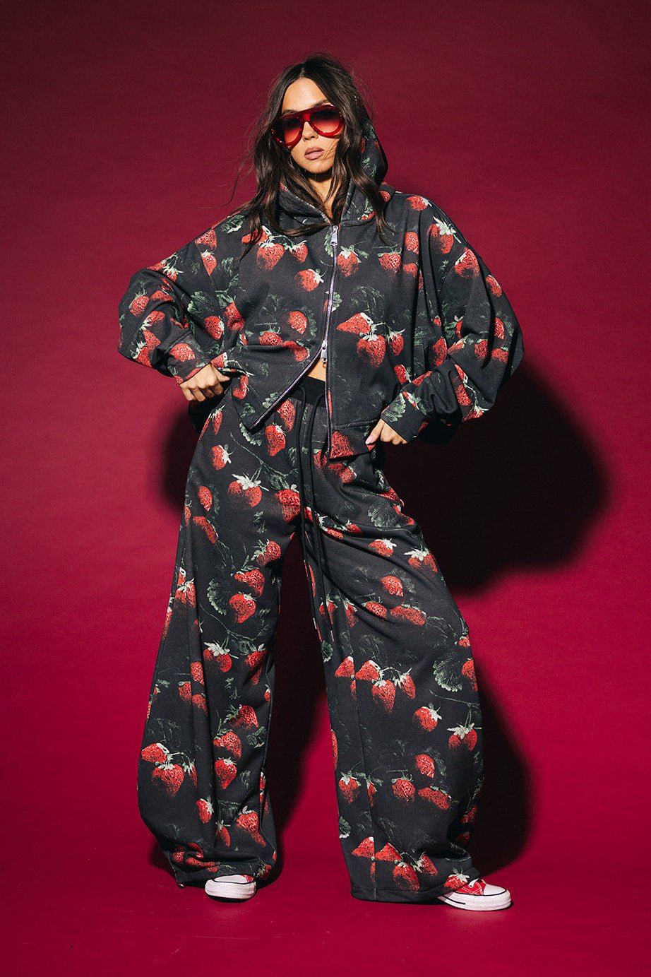 Berry Bad Barrel Leg Sweatpants - Dressed in Lala