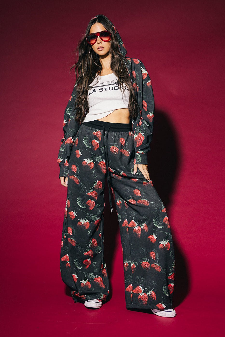 Berry Bad Barrel Leg Sweatpants - Dressed in Lala