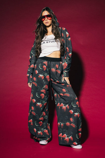 Berry Bad Barrel Leg Sweatpants - Dressed in Lala