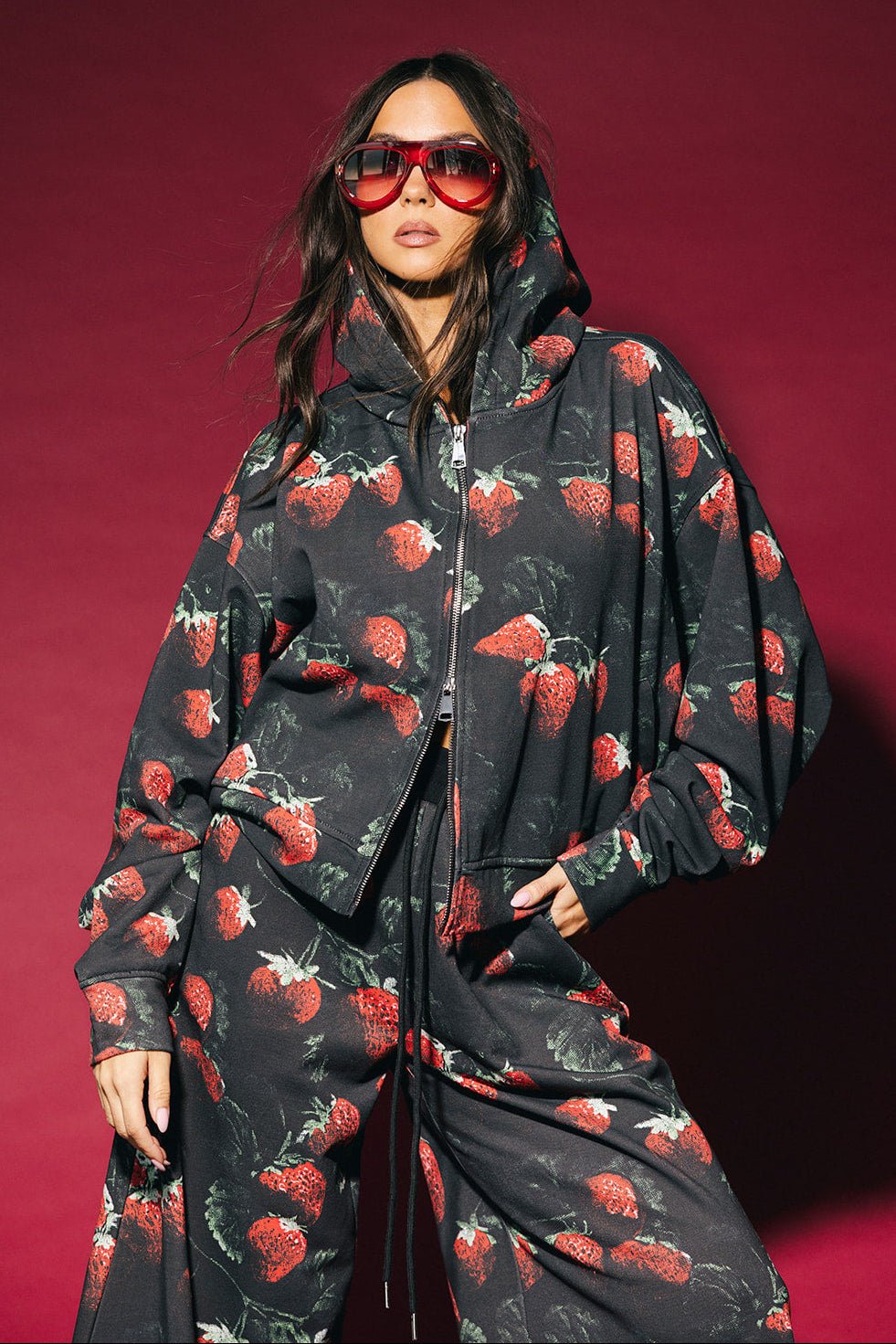 Berry Bad Boxy Zip Up Hoodie - Dressed in Lala