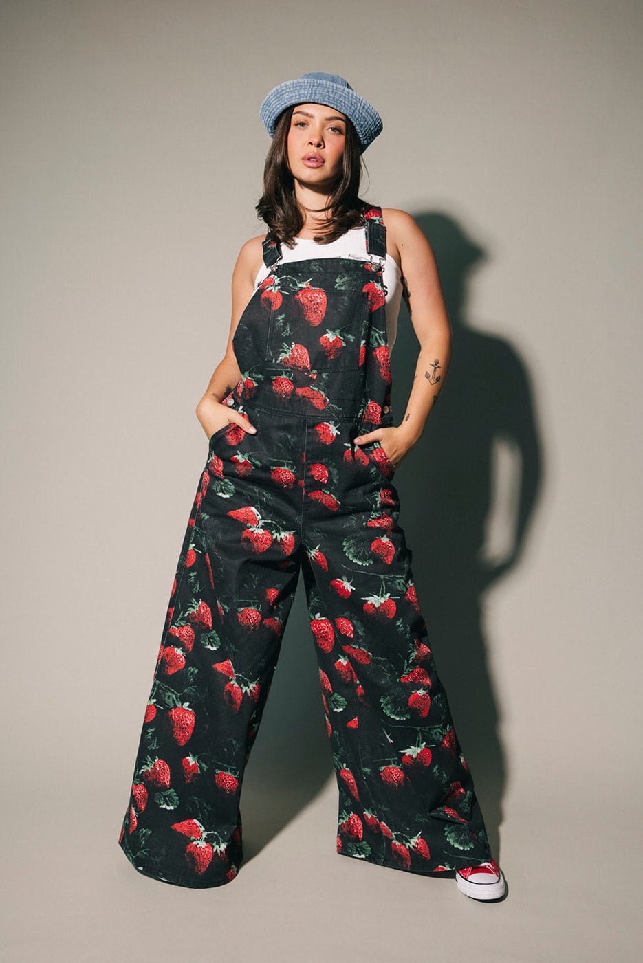Berry Bad Wide Leg Workwear Overalls - Dressed in Lala