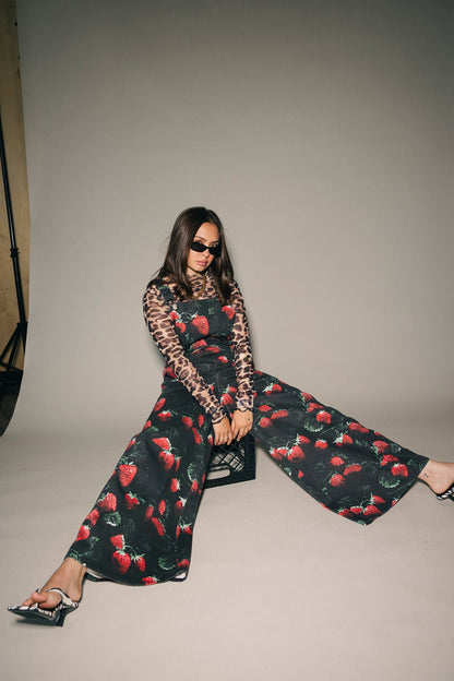Berry Bad Wide Leg Workwear Overalls - Dressed in Lala
