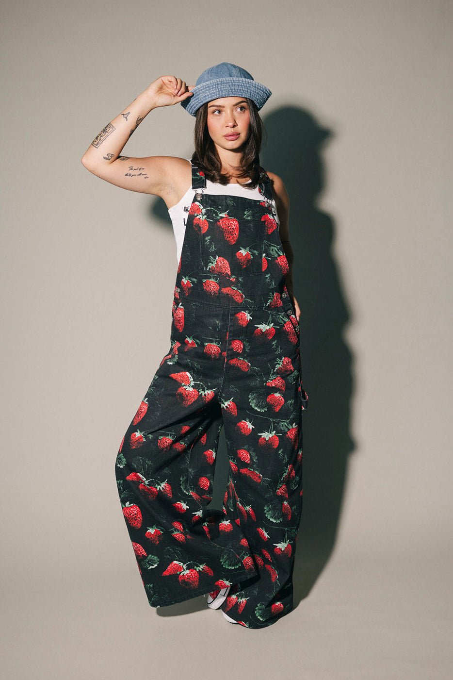 Berry Bad Wide Leg Workwear Overalls - Dressed in Lala