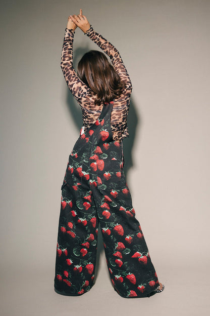 Berry Bad Wide Leg Workwear Overalls - Dressed in Lala