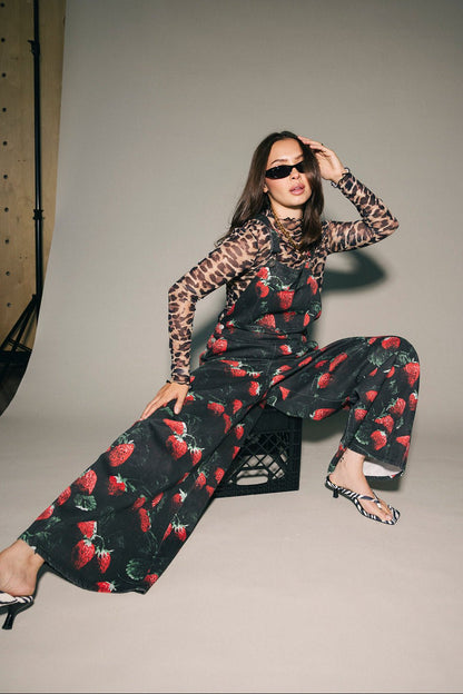 Berry Bad Wide Leg Workwear Overalls - Dressed in Lala