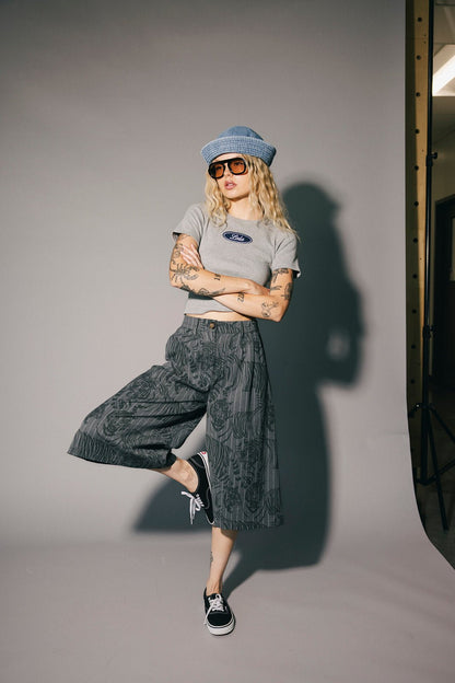 Big Cat Pinstripe Culotte Trouser Shorts - Dressed in Lala