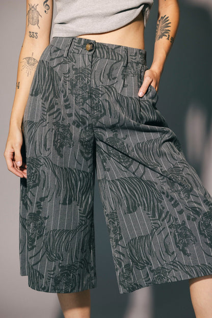 Big Cat Pinstripe Culotte Trouser Shorts - Dressed in Lala